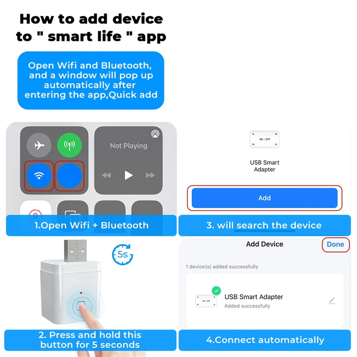 Doodle Smart USB Adapter Switch 5V 2A WiFi Power Adapter Charging Head APP Voice Timing Control USB Adapter