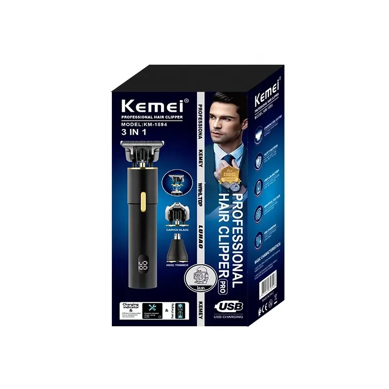 Kemei Km-1894 3 in 1 magnetischer schneider kopf usb laden nase haars ch neiden lcd digital display haars ch neider multi funcional