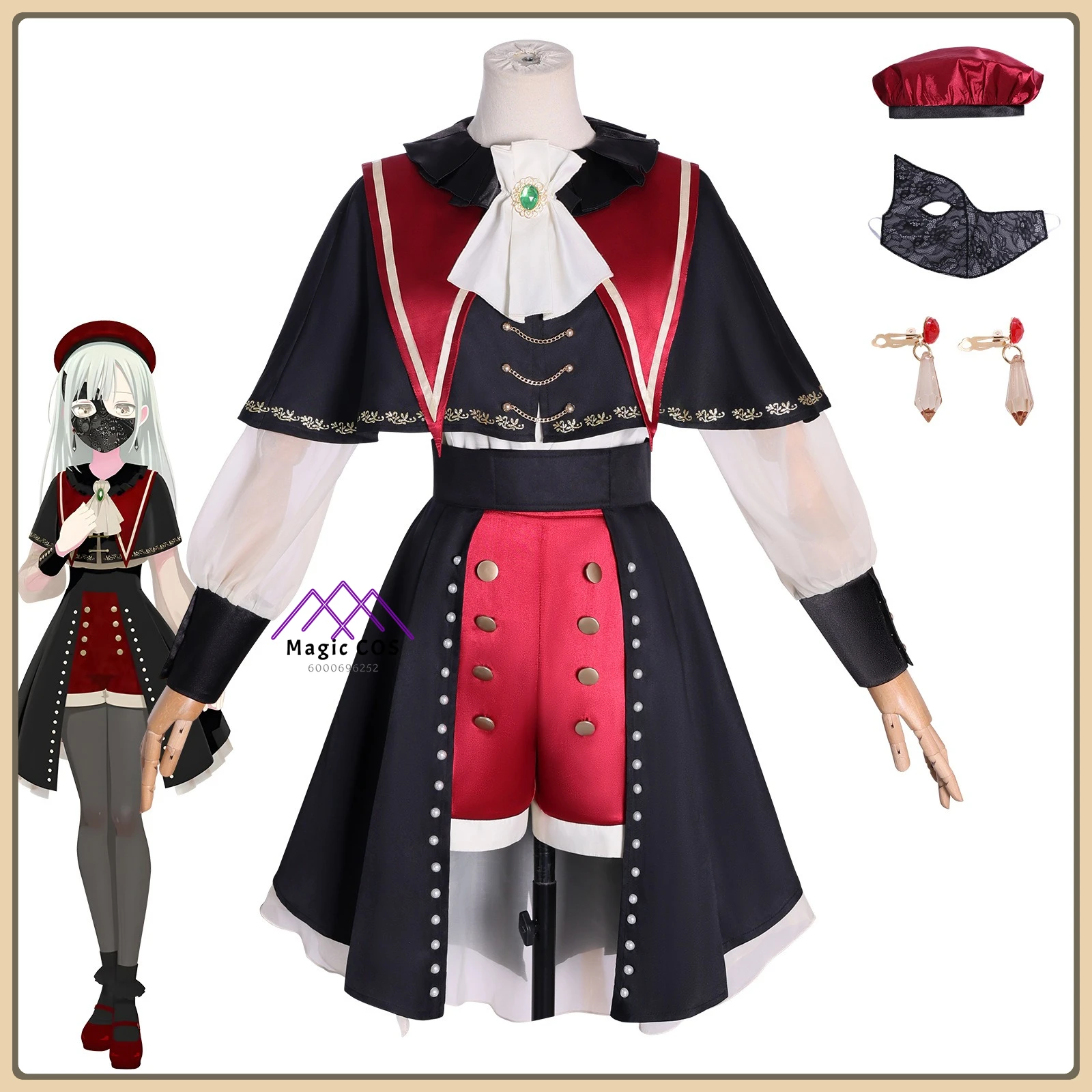 

BanG Dream! AveMujica Mutsuki Wakaba Cosplay Costume Plaid Pattern Dress Full Set Anime Clothes for Women Halloween Party Suit