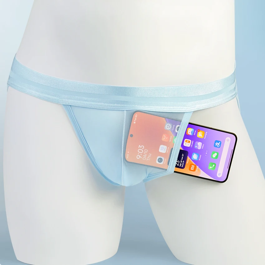 الحرير الجليد رقيقة جدا ملابس داخلية للرجال سلس تنفس سراويل مثير U الانتفاخ الحقيبة الرجال ملخصات سريعة الجافة شفافة السروال