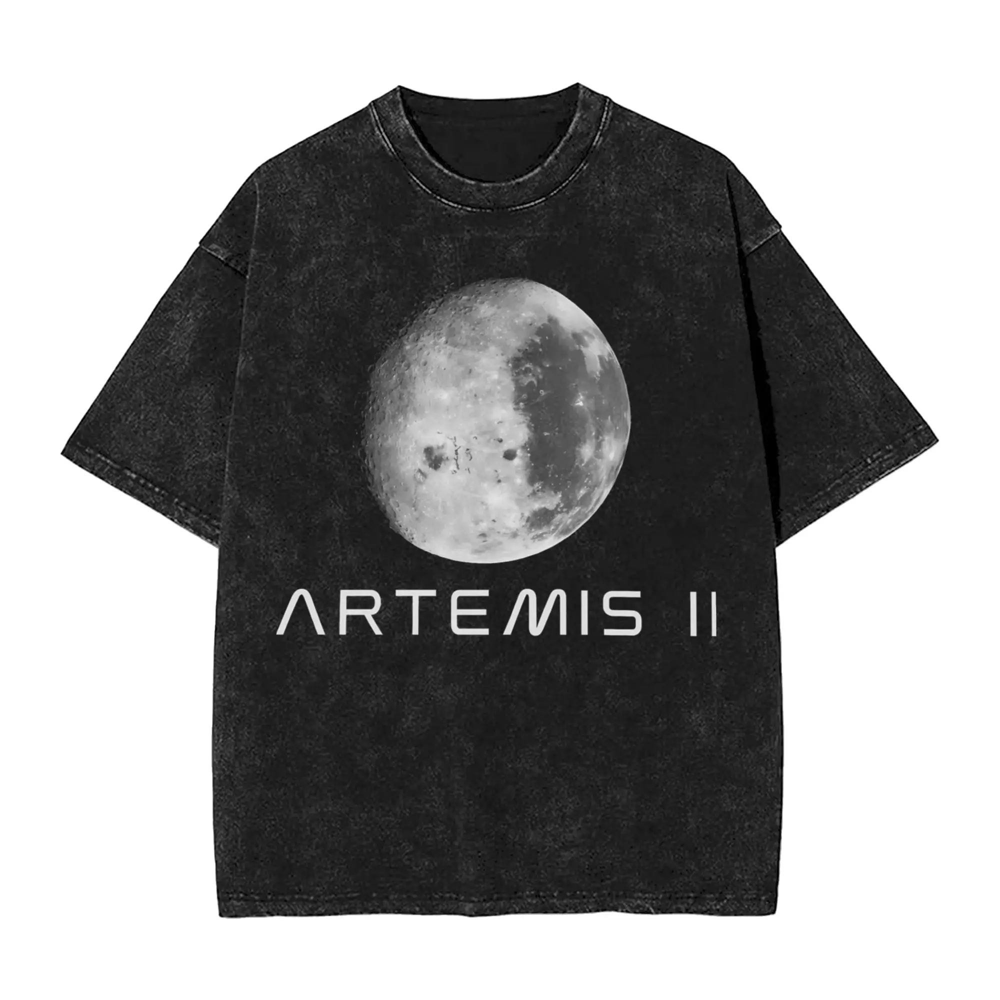 Artemis II 2026 Moon Mission T Shirt Hip Hop Washed High Street T-Shirt  Vintage for Men Women Tops Streetwear Summer Tops Tees