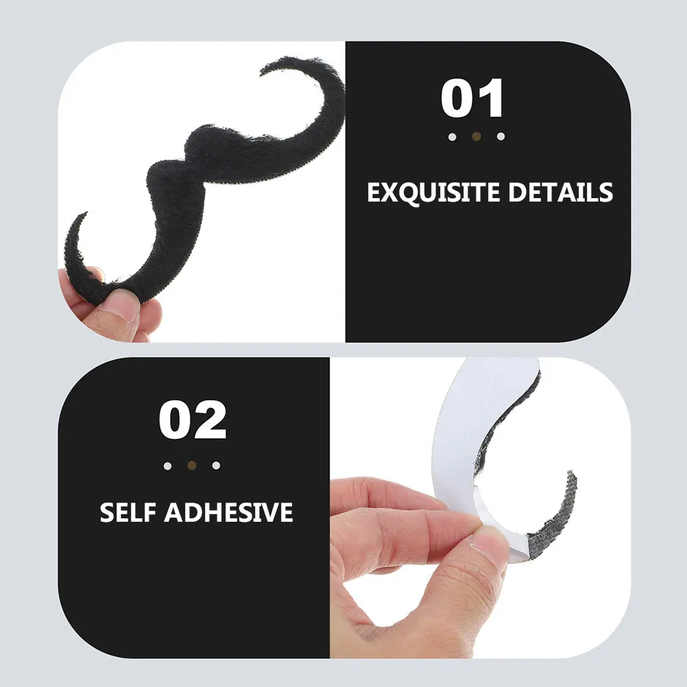 หนวดปลอมแบบเหมือนจริง 2 ชิ้น ติดเองได้ สำหรับงานปาร์ตี้ฮาโลวีน คอสเพลย์ งานแฟนซี แต่งหน้า อุปกรณ์เสริมขนบนใบหน้า