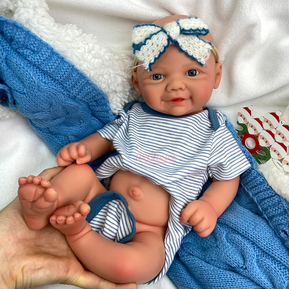 

Adorable 43cm Soft Touch Boy/Girl Silicone Reborn Doll Lifelike Visible Veins Newborn Baby for Nursing Schools & Training