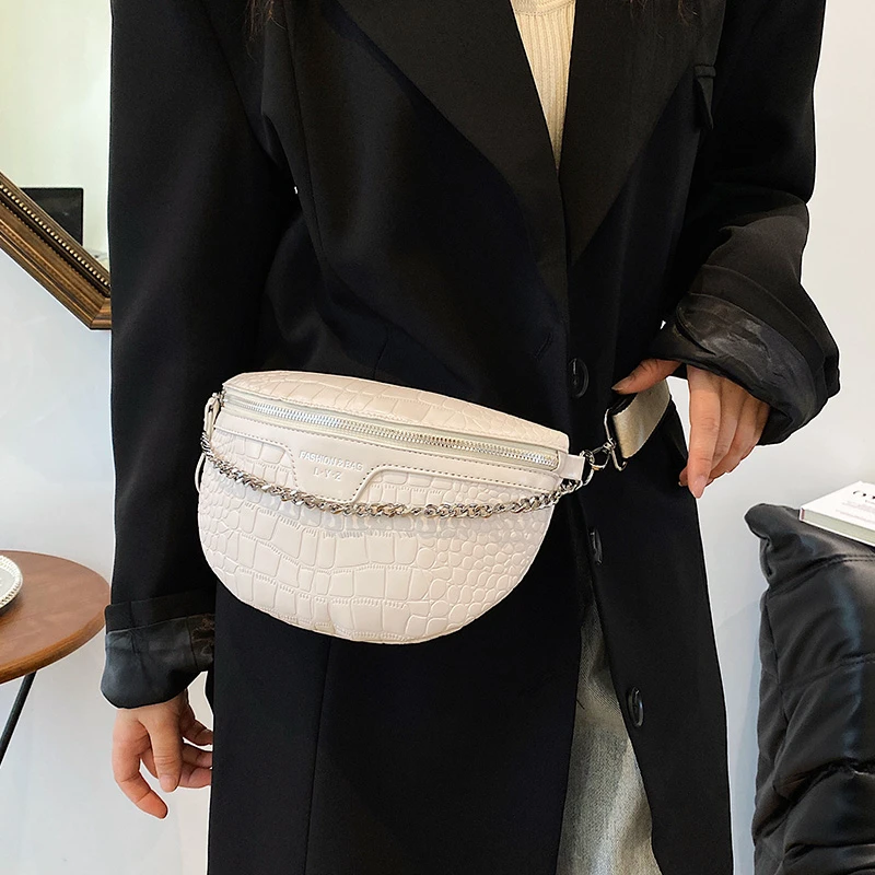 New Fashion Female Belt Bag Chain Lady Handbags Fanny pack High quality Leather Waist Bags Designer Shoulder Crossbody Chest Bag