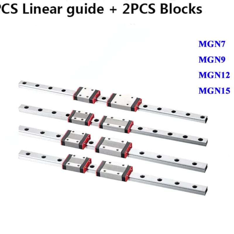 

MGN7 MGN12 MGN15 MGN9 Linear Guide Rail L 100mm To 1000mm + 2Pcs MGN Linear Guide Block For Cnc 3D Printer Part