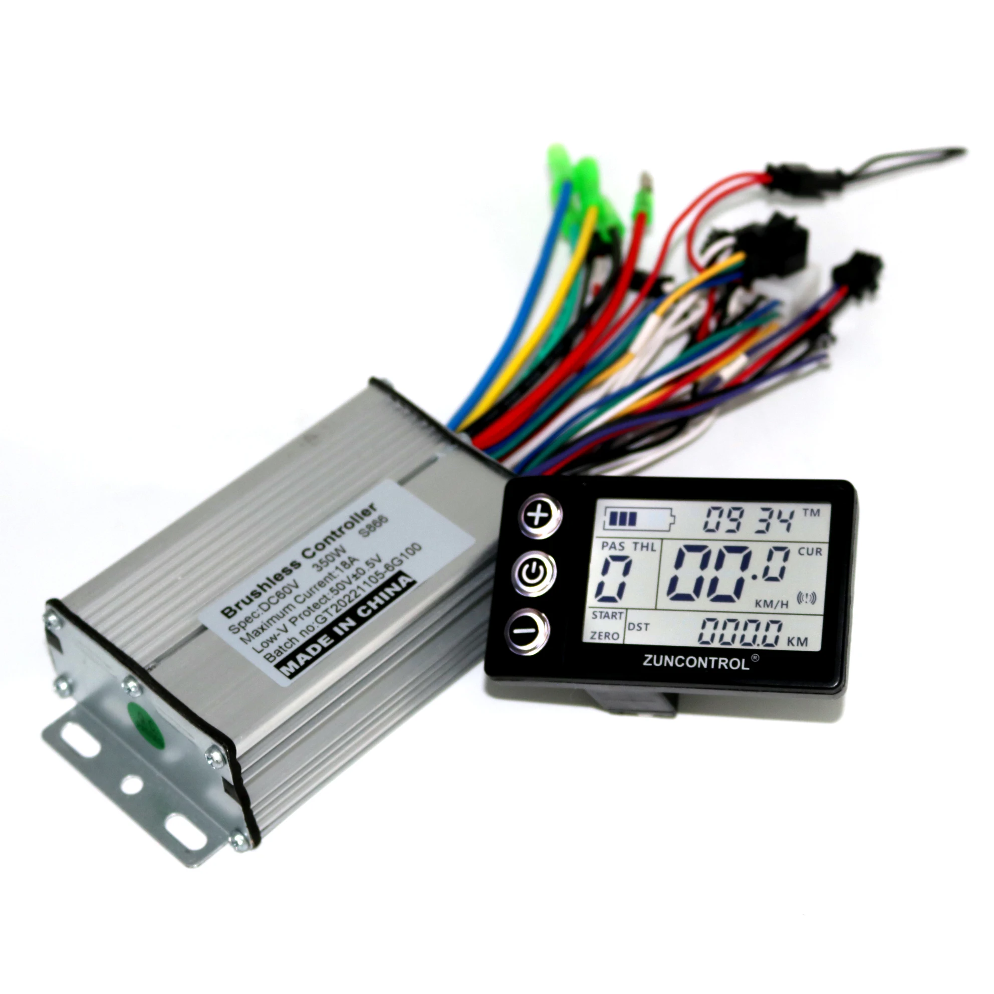 GREENTIME 36V 48V 60V 350W 18A motor controller E-bike brushless speed controller and S866 LCD Display