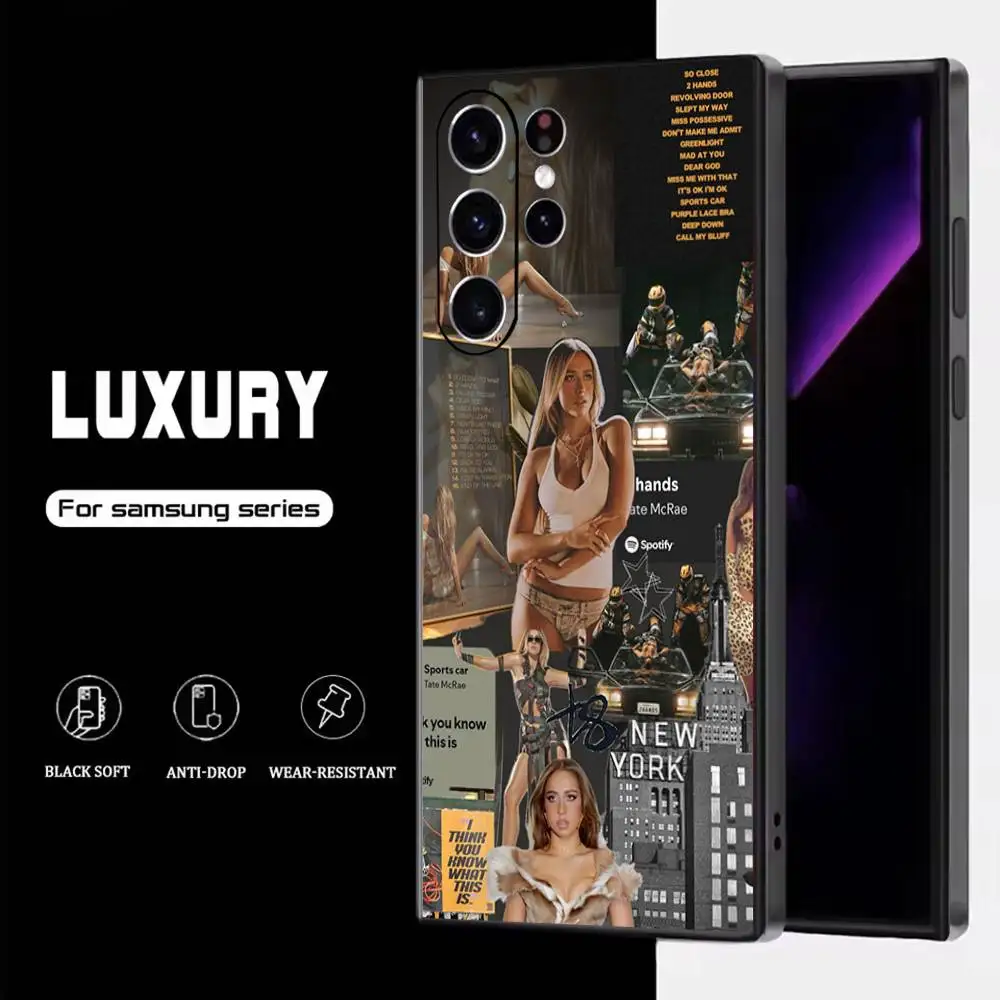 حافظة هاتف T-Tate M-McRae EXES لهاتف سامسونج S25، S24، S23، S22، S21، S20، S10، Ultra، Plus، Lite، FE، غطاء أسود من السيليكون الناعم #5