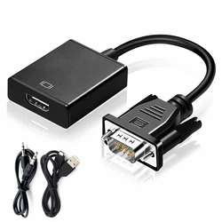 VGA To 1080P HDTV Video Converter VGA male To HDTV Laptop With Monitor Audio And Video Cable TV Converter