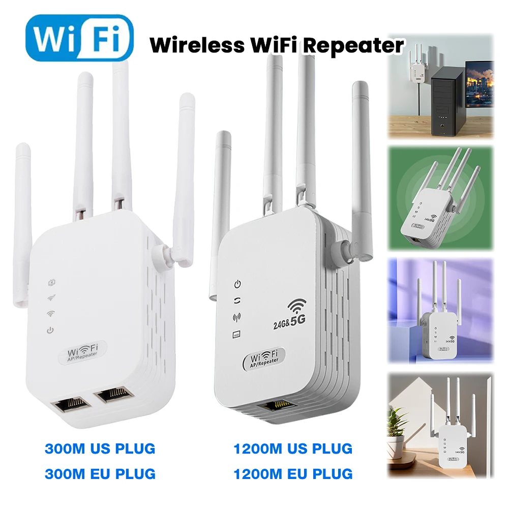

Беспроводной повторитель Wi-Fi 1200 Мбит/с с портом WAN/LAN, двухдиапазонный расширитель Wi-Fi 2,4 ГГц/5 ГГц, сетевой расширитель для дома, небольшого офиса