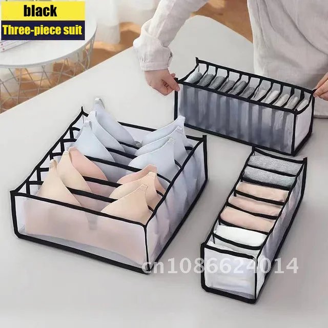 

Underwear Bra Socks Shorts Storage Boxs Washable Foldable Closet Organizer Drawer Storage Box 3 pcs Organizer