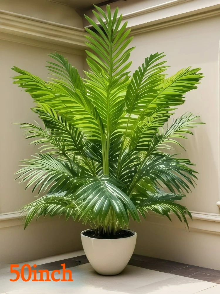 50-inch gigantische kunstmatige palmboom realistisch vol weelderig groen binnen buiten decor voor het hele seizoen voor thuiskantoor bruiloftsfeest - afbeelding 2