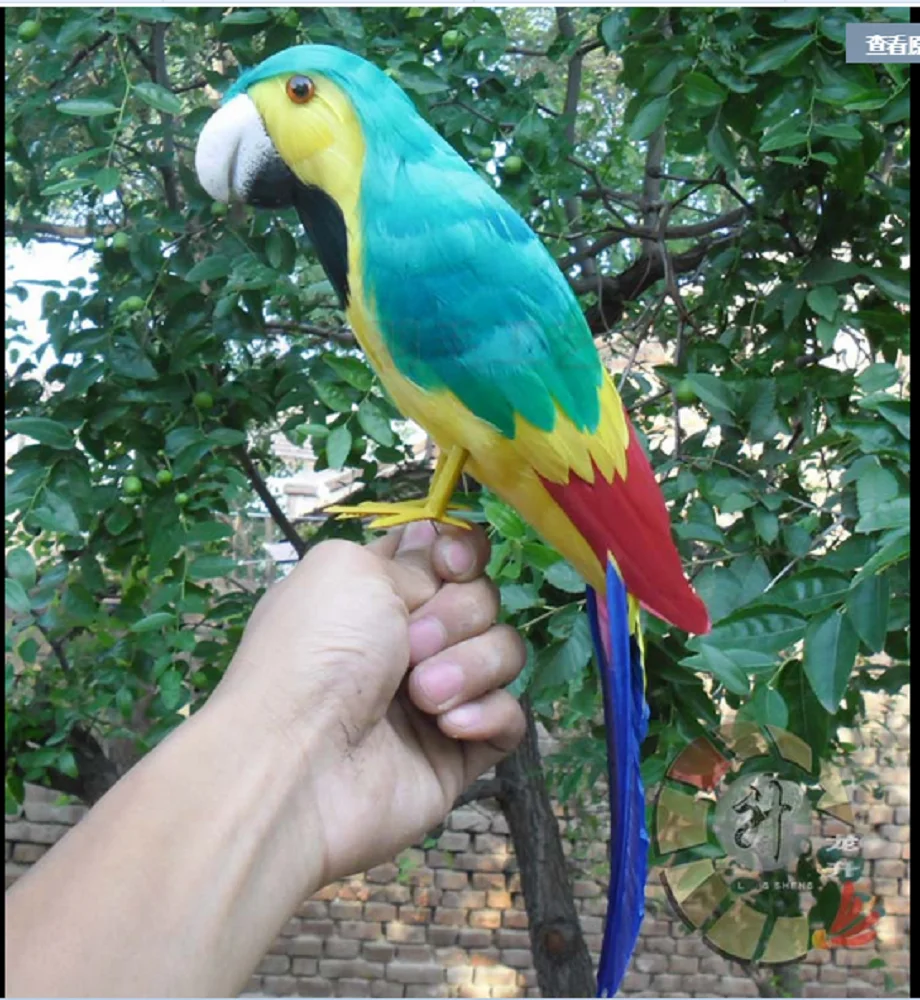 

new simulation parrot toy polyethylene & furs green and red parrot model gift about 30cm c0817