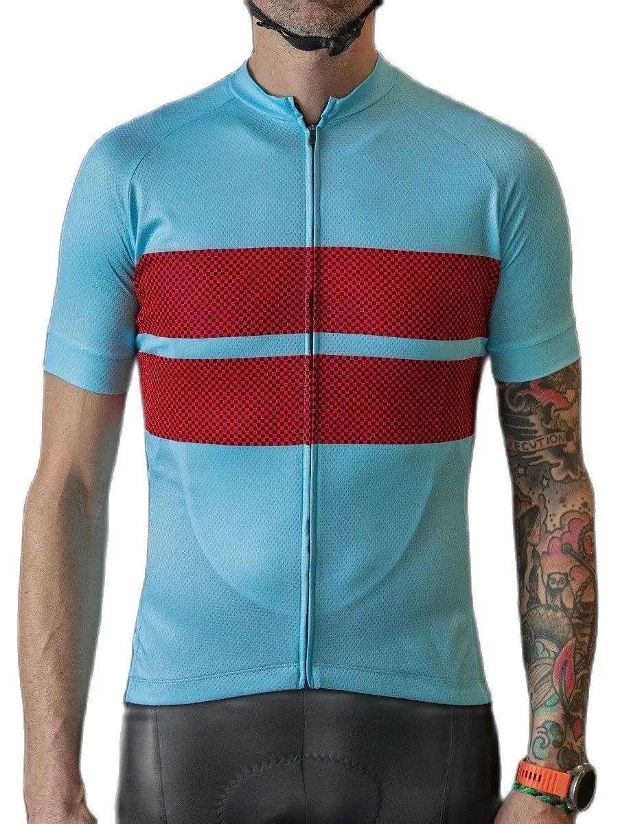 AliExpress UK 2025 New Summer Men's Cycling Short Sleeve Blue Jerseys Pro Team Bicycle Performance Shirts Ciclismo Maillot Hombre Top