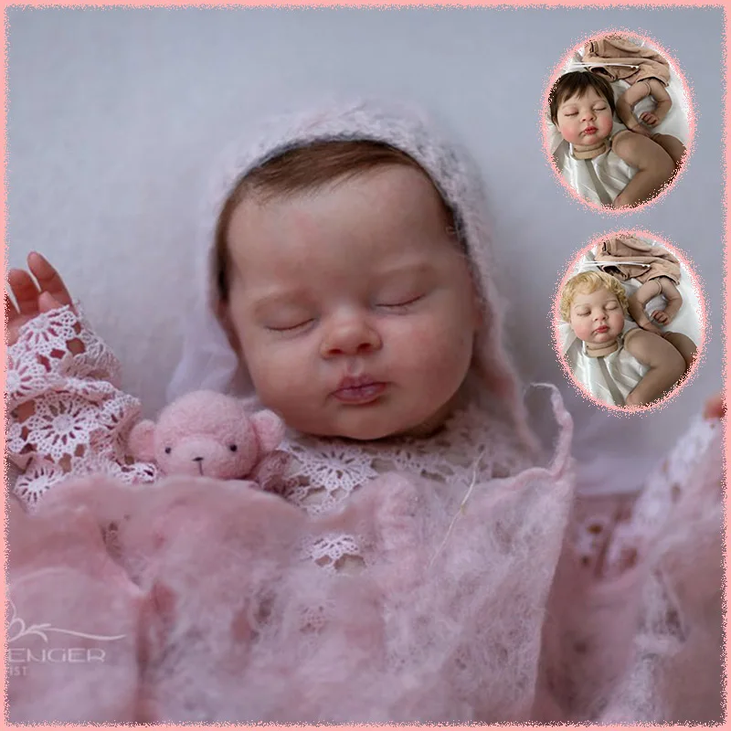 19inch Lifelike Reborn Painted Esenia Doll Kit With Brown and Blond Hair Multiple Layers Painting Doll Parts Collectible Gifts