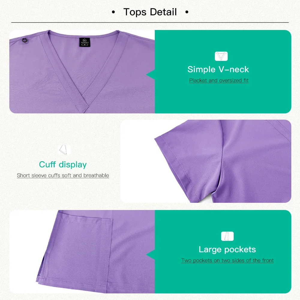 유니섹스 간호사 유니폼 여성 의료복 남성 여성 간호 의류 간호사 스크럽 탑 바지 세트 의사 의상 치과 의사 작업복