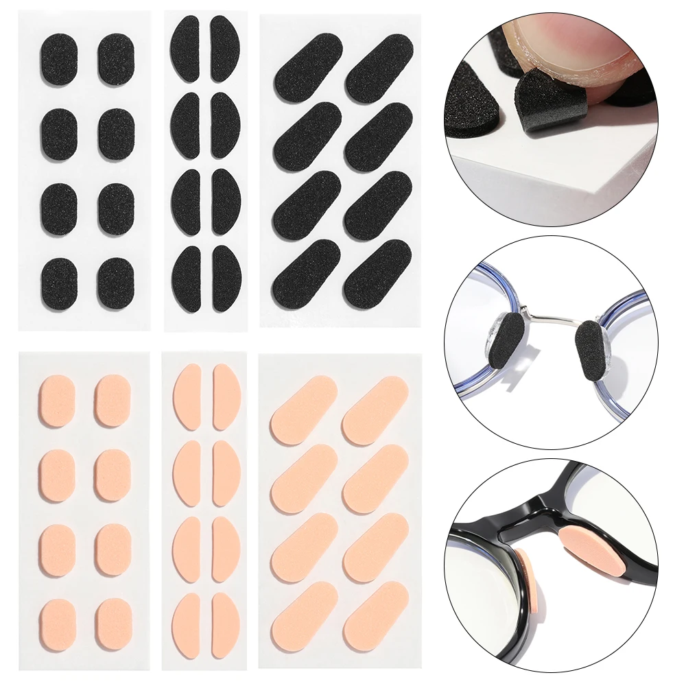 Nose Pads Soft Foam Adhesive Anti-Slip Silicone Eyeglass EVA Nose Pads Stick On for Glasses Eyeglasses 4 Pairs 1.5mm Skin Color