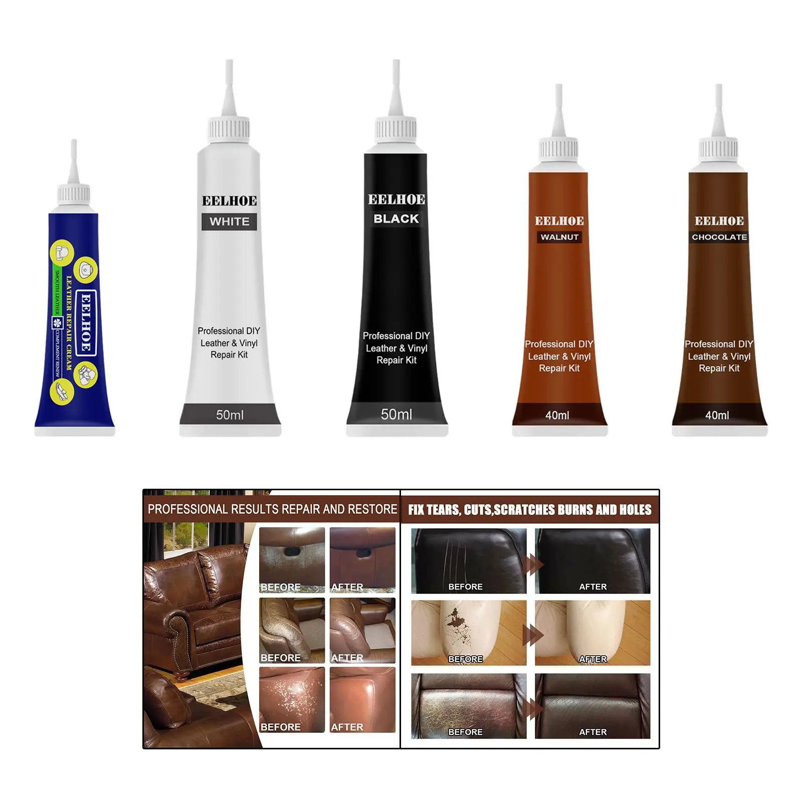 Leather Recoloring Cream, Multipurpose Leather Color Restorer for Shoes Bag Couches Furniture