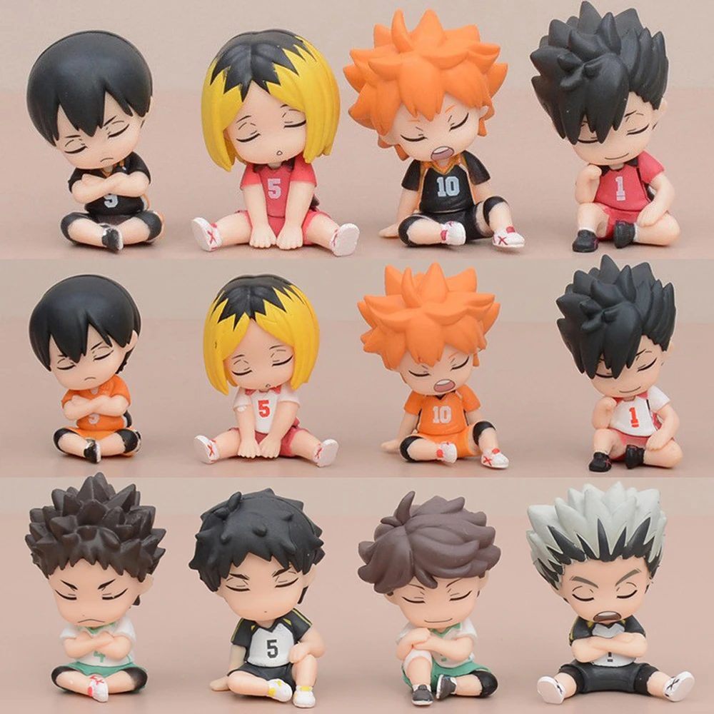 4pcs/set Creative Sports Volleyball Comic Anime Haikyuu Tobio Kageyama Shoyo Hinata Iwaizumi Kozume Figure Craft Model