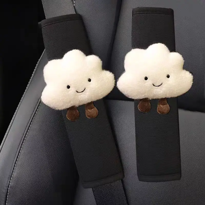 2 uds estilo de coche funda para cinturón de seguridad correa de hombro arnés cojín nube de dibujos animados cinturón de seguridad Protector de hombro accesorios para automóviles