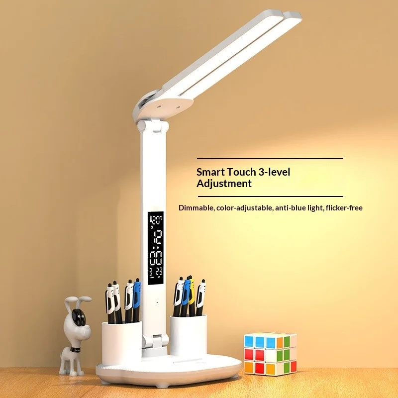Intelligent Dual-Head LED Light, USB Dual-Head Pen Holder Light, Artistic Decorative Light, Intelligent Desk Lamp