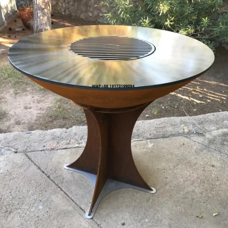 

Corten Wood Burning Stove Metal Charcoal Grill Bbq Grill Outdoor Cooking for Camping