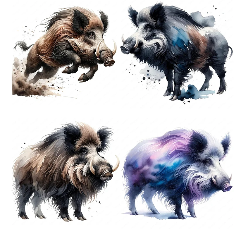 MT826# Wild Boar Stickers,Wall Toilet Decal Removable, Vinyl Car Sticker for Bathroom Decor, Outdoor Indoor Use