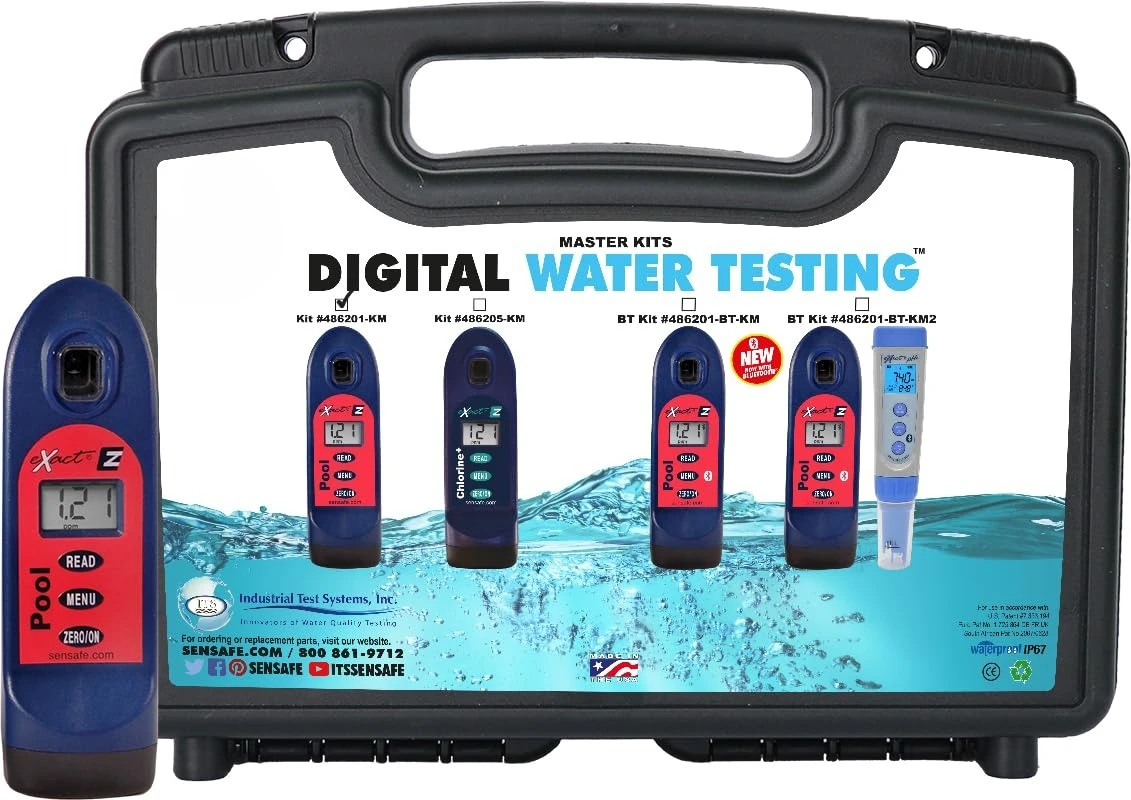 

ITS 486201-KM Pool Exact EZ Photometer Master Pool Test Kit | 10 Parameters - F/C/T Chlorine, pH, Alkalinity, Calcium,Hot Sale