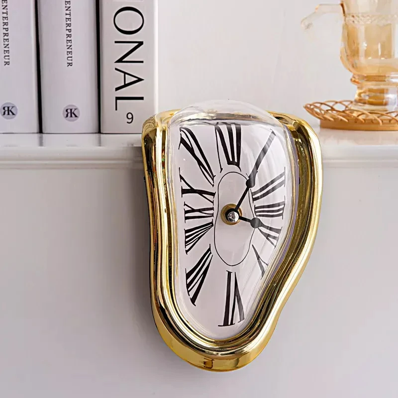 

Surrealistic Melting Clock Silent Melting Wall Clock Salvadoran Dali Style Decorative Home Watch Office Shelf Table Gift