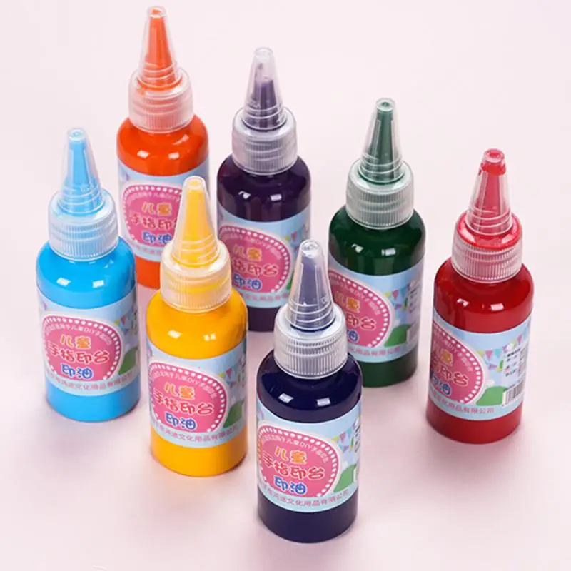 30ml Colorful Stamp Ink Pad Ink Oil Washable Children Finger Painting Stamp Ink Oil DIY Stamps Calligraphy Painting Supplies