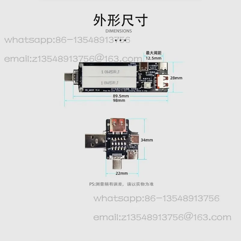 M001  Line Resistance Voltage and Current Meter USB Detector Type-C Power Meter