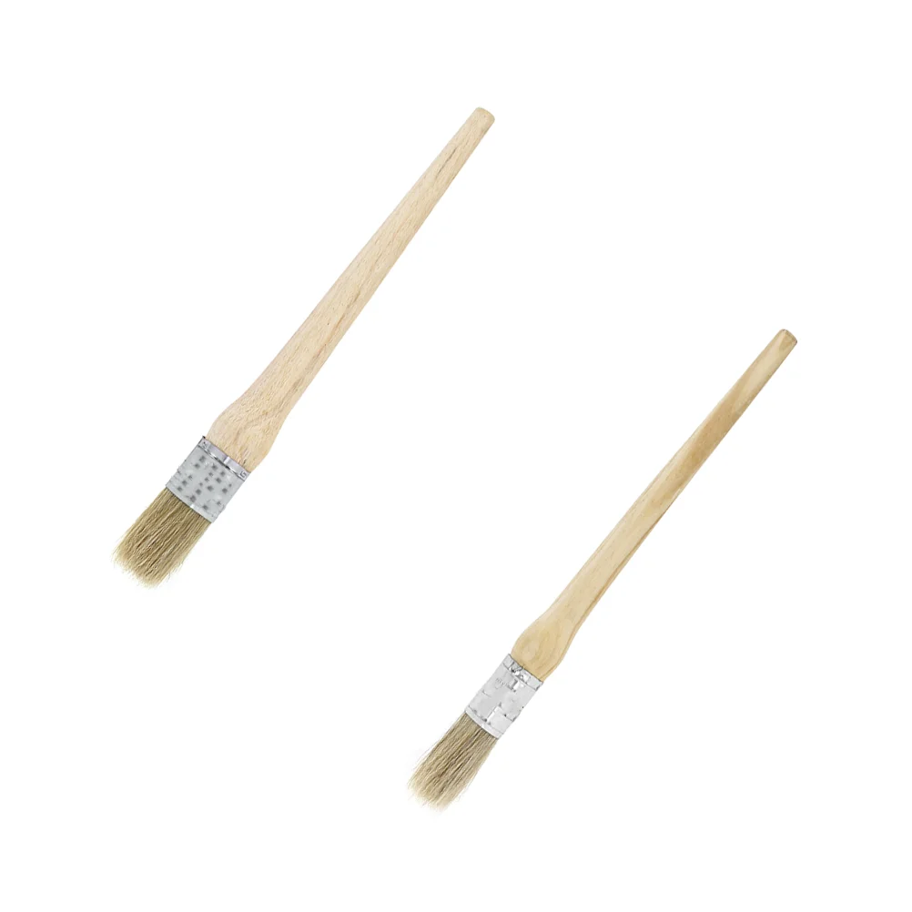 

2 Round Paint Brushes Bamboo Markers Waxing Furniture Restoration Material Ergonomic Handle Precision Control