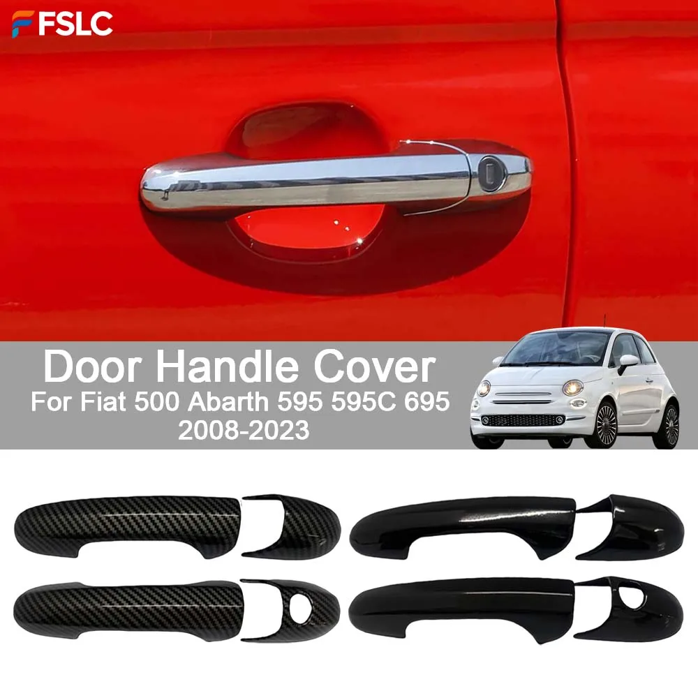 Car Decoration Door Handle Cover For Fiat 500 Abarth 595 595C 695 2008-2023 Car Exterior Styling Upgrade Modify A Car