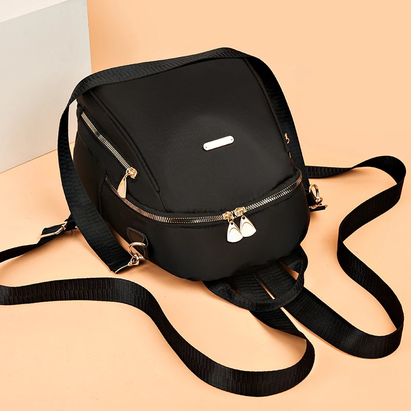 Women\'s Large Capacity Simple Backpack, Black PU Travel Bag, Solid, Harajuku, School, Suitable for Both Men and Women, Street