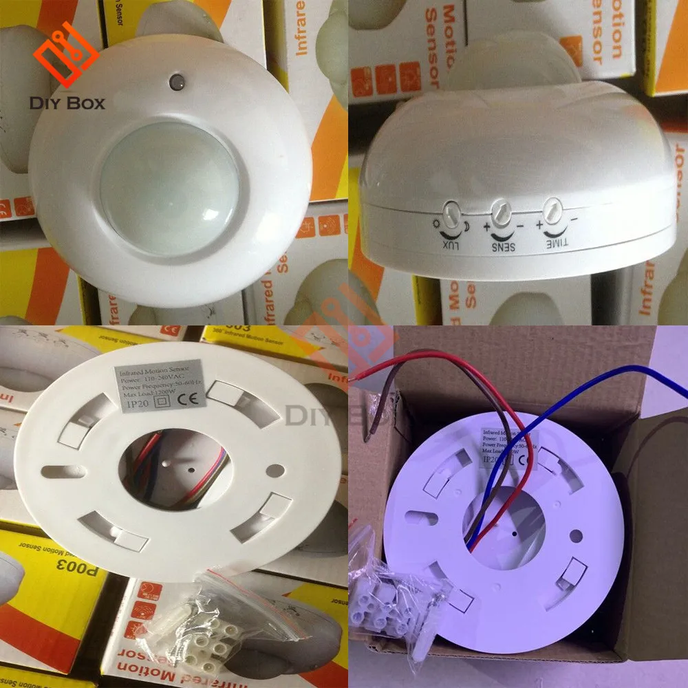 AC110-240V 360 Degree PIR Infrared Motion Sensor AC80-250V 120 Degree High Sensitivety Human Motion Sensor Switch for Home