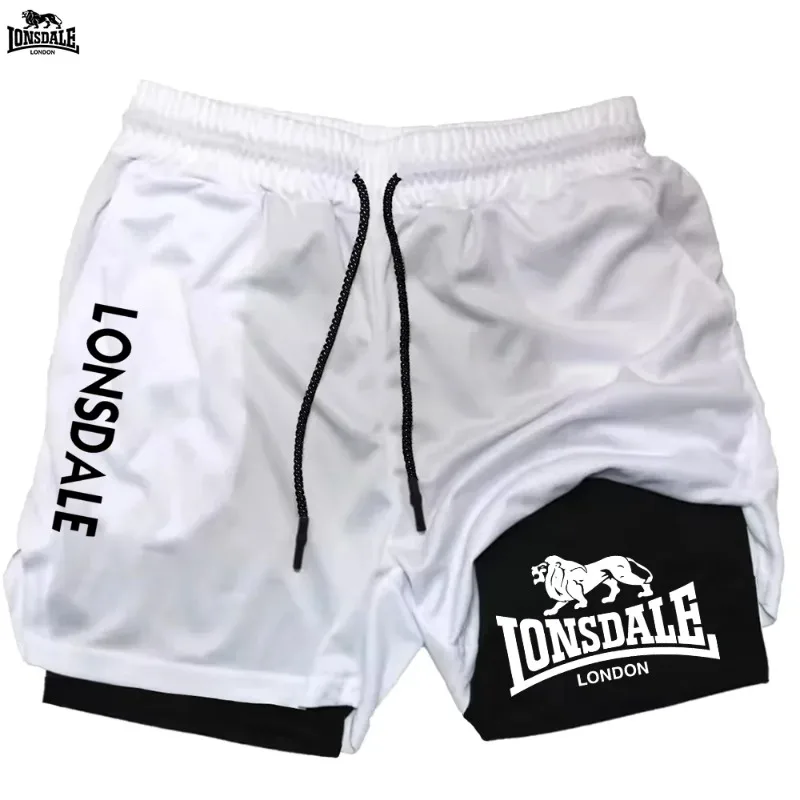 

Мужские летние спортивные шорты 2-в-1 с принтом, двухслойные, быстросохнущие, дышащие, для бега, 2026