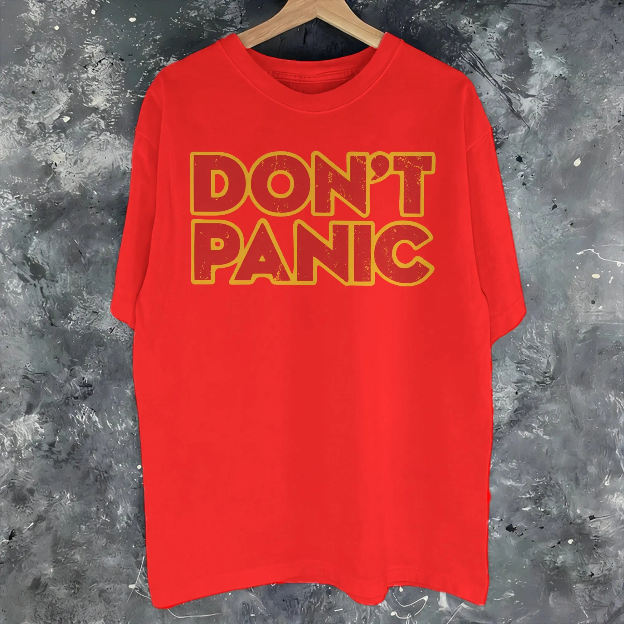 dont panic 42 The Answer To Life Douglas Adams  Merch Men Women T Shirt Pure Cotton Tee Graphic Printing  Tops T-shirt