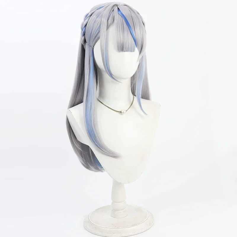 Perruque de Cosplay synthétique Vtuber Amagai Ruka pour fille, cheveux longs argentés, résistants à la chaleur, accessoire de carnaval d'halloween, nouvelle collection