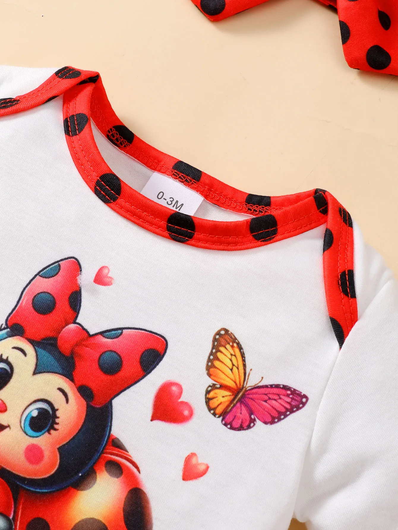 رومبير خنفساء الرضع بأكمام قصيرة وشورت بولكا وعصابة رأس ، مجموعة ملابس لطيفة للأطفال الصغار ، ملابس صيفية ، من 0 إلى 24 شهرًا ، 3 أشهر