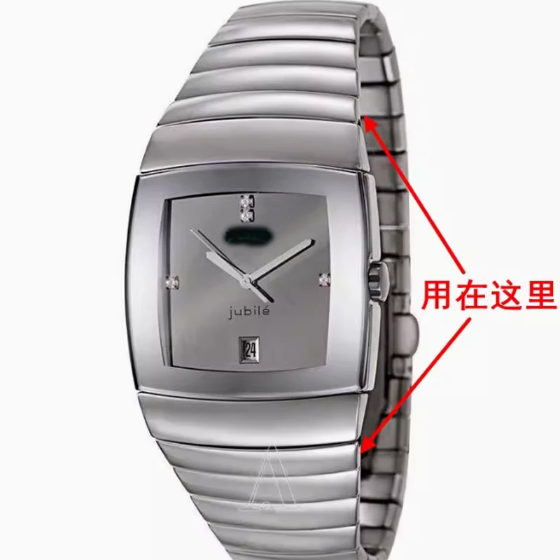 Silver diamond silver gray medium original watch accessories original ceramic watch section 24mm first section for rado