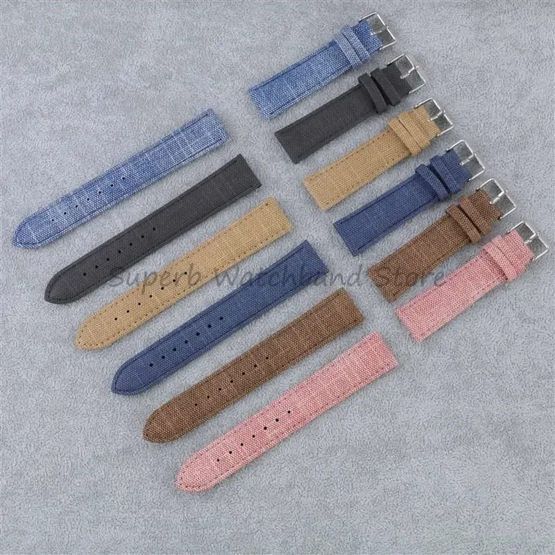 10 12 14 16 18 20 22mm Vintage Denim Pattern Watch Strap Soft Band for Men Women Universal Bracelet Watch Accessories
