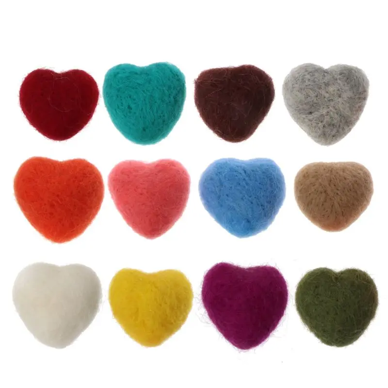 Newborn Photography Props DIY Handmade Baby Wool Felt Love Heart for DOLL Photo A2UB