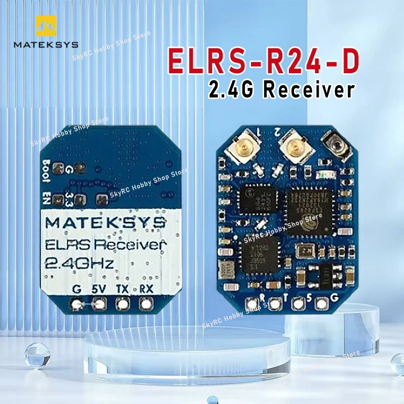 Receptor MATEKSYS ELRS-R24-D 2.4G - Protocolo ELRS, CRSF, tamanho Nano/Micro/Mini, para sistemas RC de longo alcance FPV Racing Freestyle