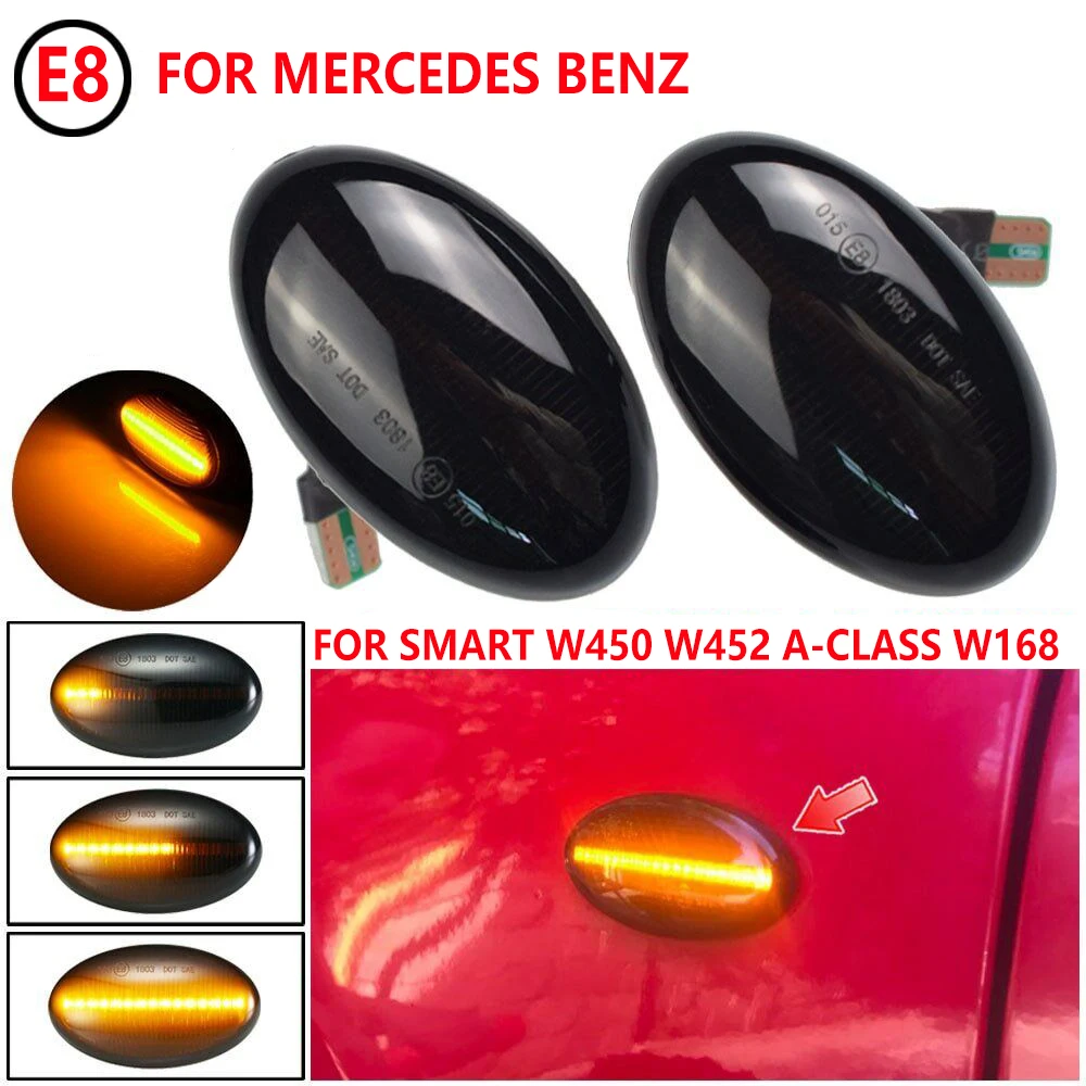 

2PCS LED Dynamic Side Marker Turn Signal Light For Mercedes Benz Smart W450 W168 Citan W415 W639 W447 A-Class OEM A6398200021