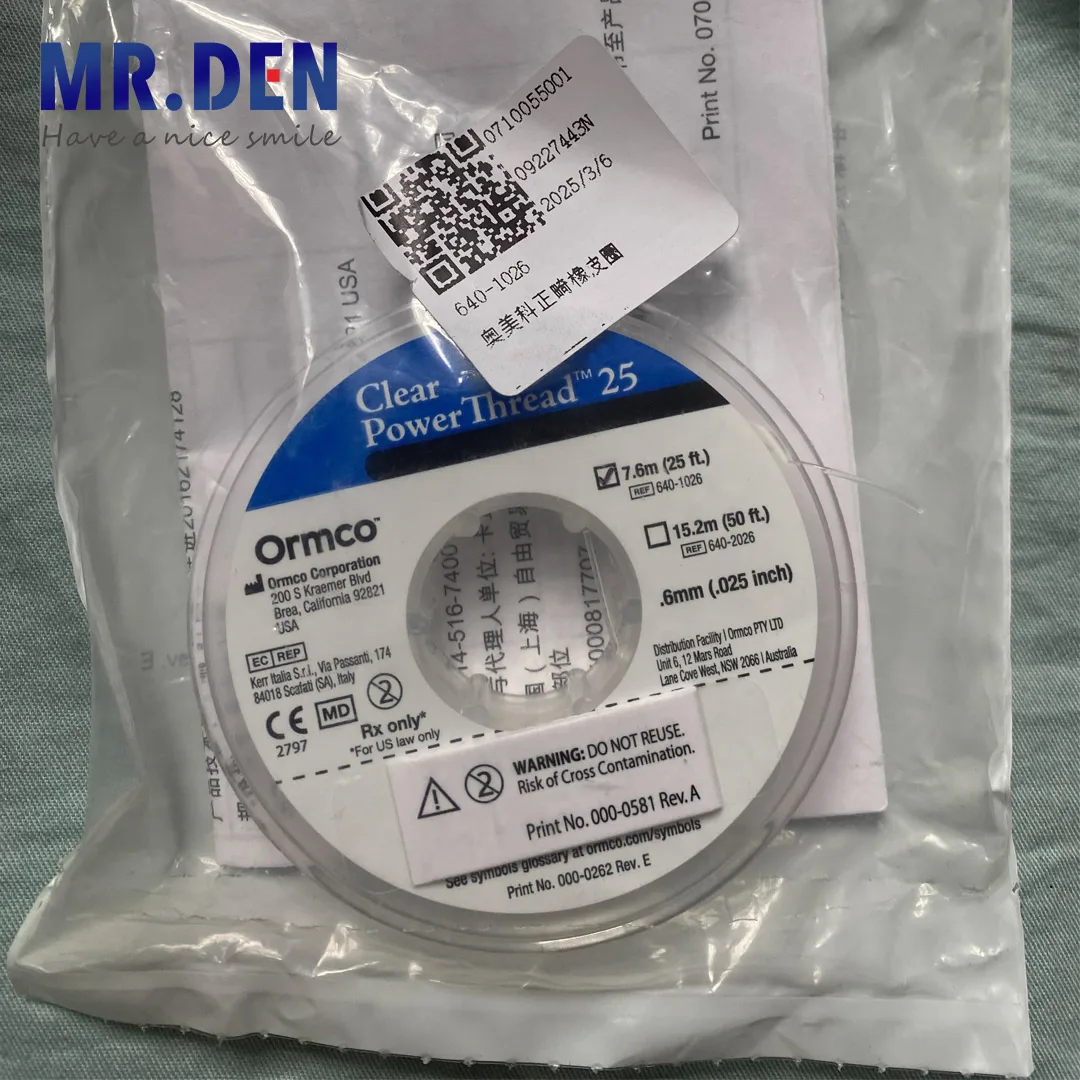 MR DEN Ormco Dental Materials Orthodontic Rubber Bands Traction Clear Power Thread Generation Chain Elastic Wires