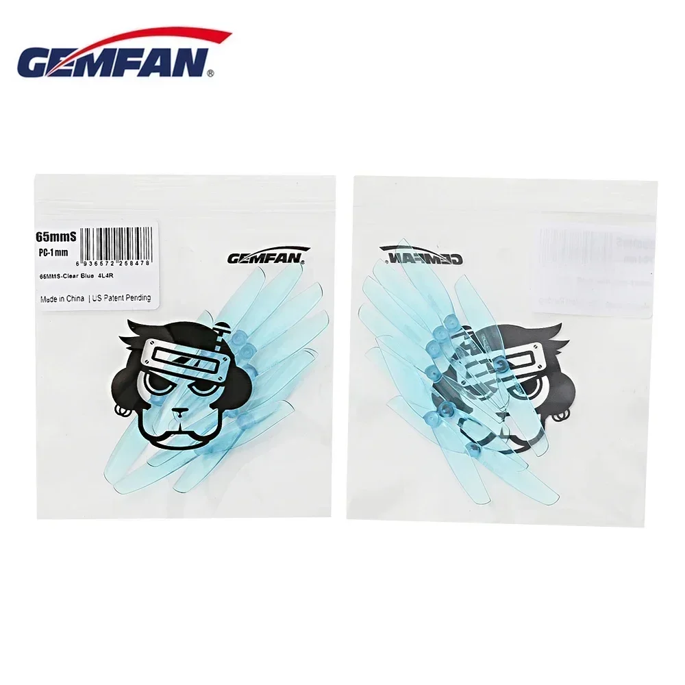 12 paia (12CW+12CCW) Gemfan 65mmS 65mm Elica a 2 pale 1mm 1,5mm (colore casuale)