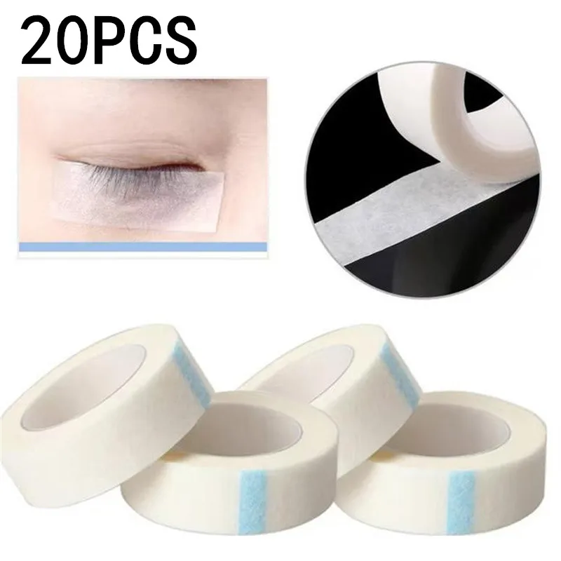 1/5/10/20PCS White Breathable Medical Paper Tape for Eyelash Extensions Lint-Free Eye Lid Sticker 9M*1.25CM False Lashes Patch