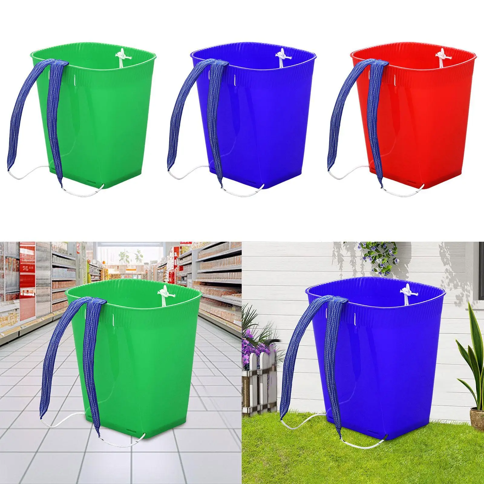 

Задняя корзина с регулируемыми ремнями. Легкое портативное ведро для воды в саду.