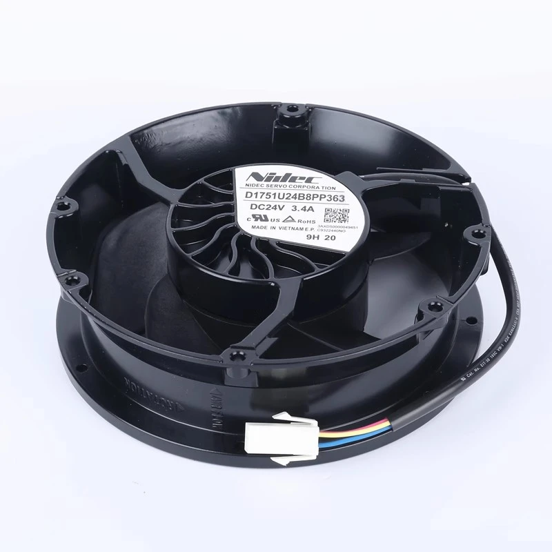 Imagem -04 - Original do Conversor de Frequência Ventilador de Refrigeração Circular de Fios Nidec D1751u24b8pp363 Dc24v 3.4a 17cm 172*150*51 mm Abb Acs880 fã