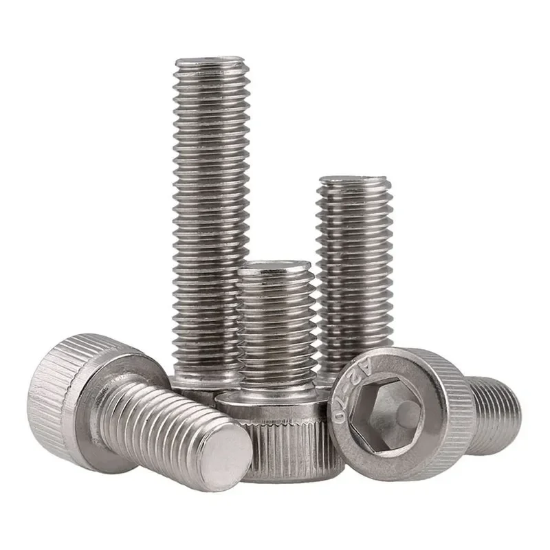 40pc M4 M5 M6 Allen Bolt A2 304 Stainless Steel Socket Head Cap Screws Hexagon Socket Hex Head Thread DIN 912 L=8-50mm 16mm 20mm