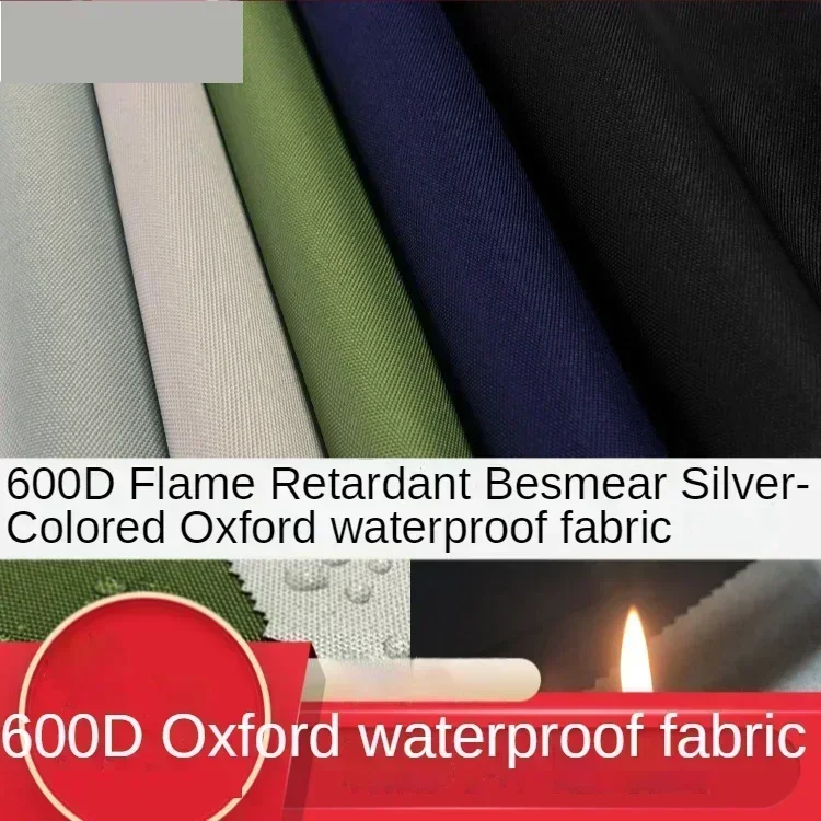 600D Silver Coated Waterproof Fabric By The Meter for Tents Awnings Sewing Plain Flame Retardant Oxford Textile Sunscreen Smooth